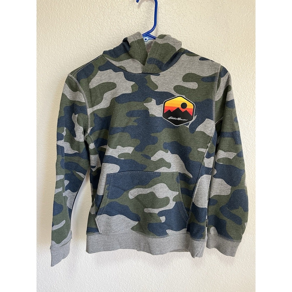 Camouflage Eddie Bauer Hoodie Boys 10/12 Pullover Long Sleeve‎